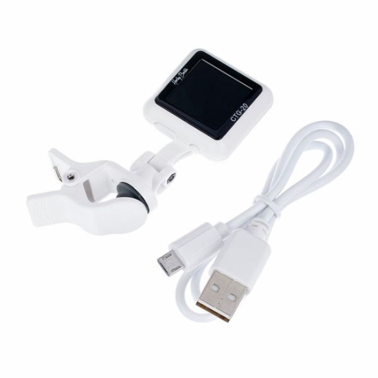Tuner/stroik gitarowy Harley Benton CTG-20 WH USB Clip Tuner