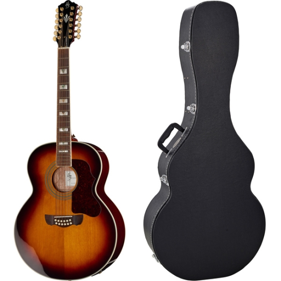 Zestaw gitara Harley Benton Custom Line CLJ-412E 3SB+futerał Thomann Acoustic Guitar Case Jumbo