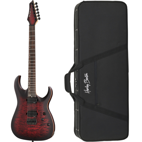 Harley Benton Amarok BKRD Quilted Burst + LightCase